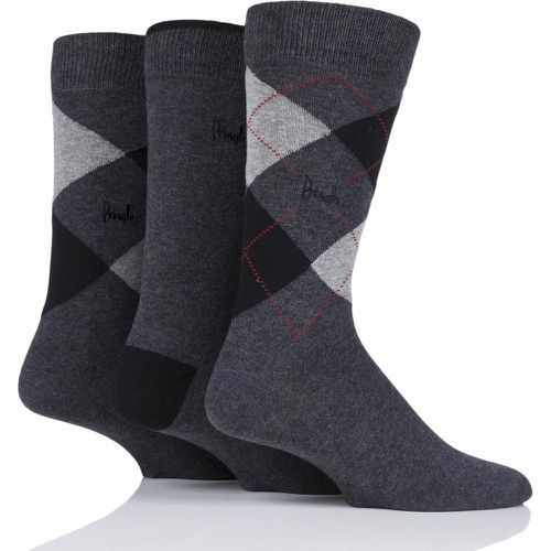 Pair Charcoal New Waverley Argyle Patterned and Plain Socks Men's 7-11 Mens - Pringle - Modalova