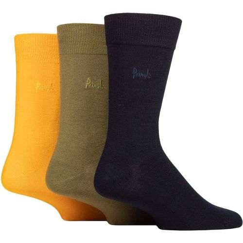 Mens 3 Pair Plain Rupert Bamboo Socks Navy / Green / Yellow 7-11 - Pringle - Modalova