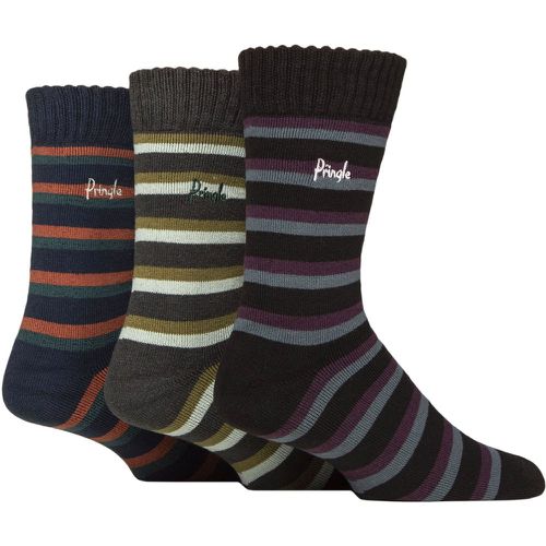 Mens 3 Pair Pringle Patterned Thermal Socks Stripes / Charcoal / Navy 7-11 Mens - SockShop - Modalova