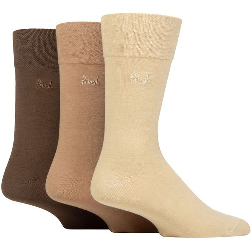 Mens 3 Pair Dunvegan Gentle Grip Cotton and Recycled Polyester Socks Beige 7-11 Mens - Pringle - Modalova