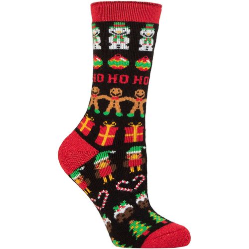 Ladies 1 Pair SOCKSHOP Lite Christmas Socks Gingerbread & Baubles 4-8 - Heat Holders - Modalova
