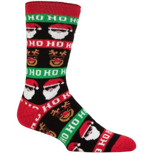 Mens 1 Pair SOCKSHOP 1.6 TOG Lite Christmas Socks Ho Ho Ho 6-11 - Heat Holders - Modalova