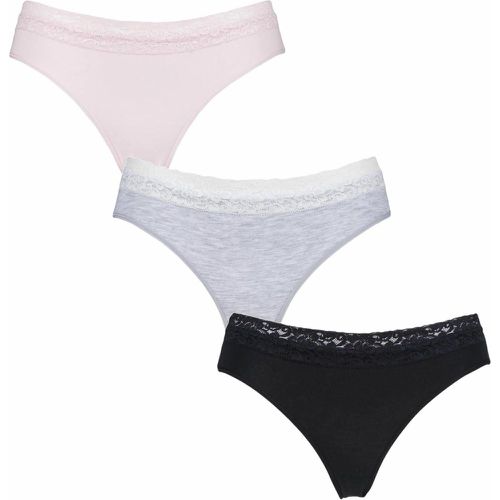 Women's 3 Pair SOCKSHOP Bamboo Briefs Black / Grey / Pink UK 20 - Lazy Panda - Modalova