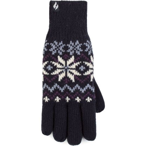Ladies 1 Pack SOCKSHOP Avens Patterned Gloves Navy M/L - Heat Holders - Modalova