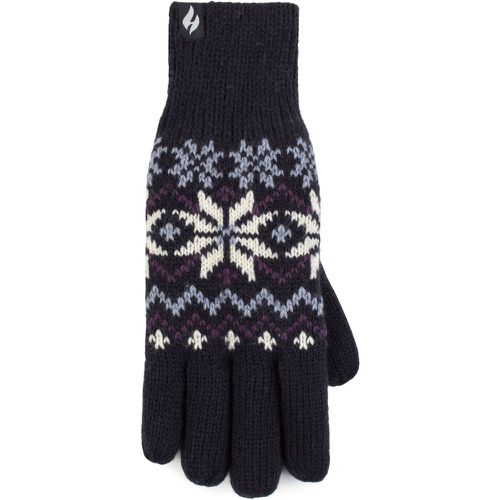 Women's 1 Pack SOCKSHOP Avens Patterned Gloves Navy M/L - Heat Holders - Modalova