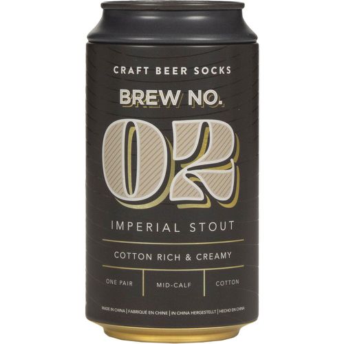 Pair Craft Beer Can Gift Box Cotton Socks Imperial Stout 7-11 UK - Luckies of London - Modalova