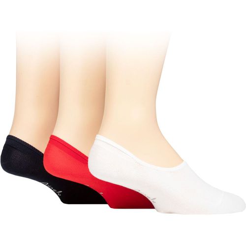 Mens 3 Pair Gourock Cotton Invisible Shoe Liners White / Red / Navy 7-11 - Pringle - Modalova