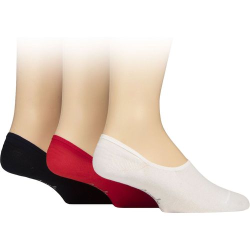 Mens 3 Pair Gourock Cotton Invisible Shoe Liners White / Red / Navy 7-11 - Pringle - Modalova