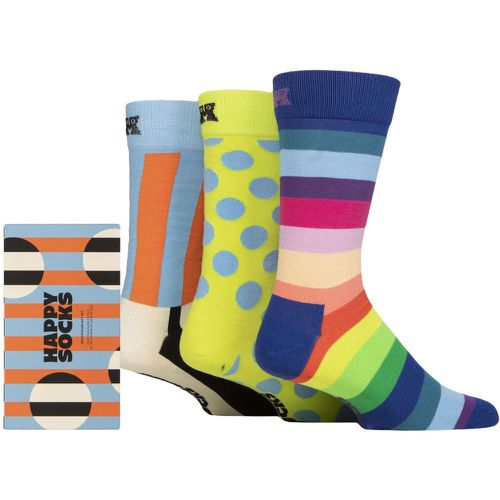 Mens and Ladies 3 Pair Happy Socks Multicolour Gift Boxed Socks 7.5-11.5 Unisex - SockShop - Modalova