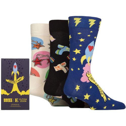 Mens and Ladies 3 Pair Elton John Gift Boxed Socks 7.5-11.5 Unisex - Happy Socks - Modalova