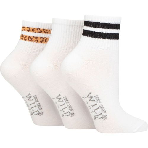 Women's 3 Pair SOCKSHOP Plain Mid Cut Ribbed Crew Socks 4-8 UK - Wildfeet - Modalova