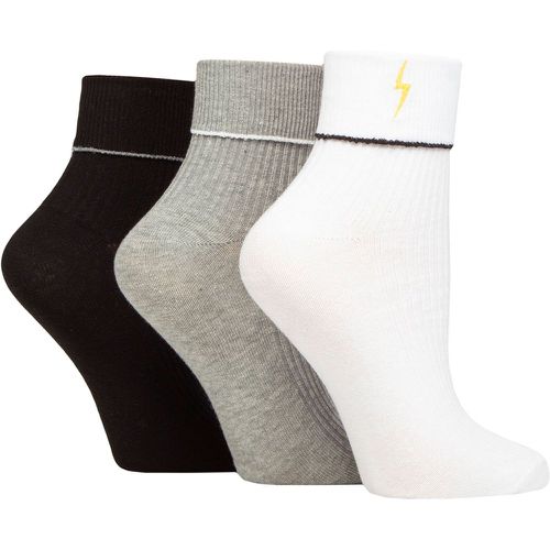 Women's 3 Pair SOCKSHOP Wildfeet Turn Over Top Socks Lightning 4-8 Ladies - Wild Feet - Modalova