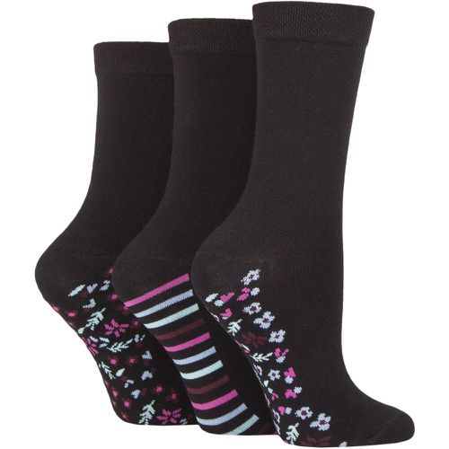 Women's 3 Pair Patterned Plain and Striped Bamboo Socks Floral 4-8 Ladies - SockShop - Modalova