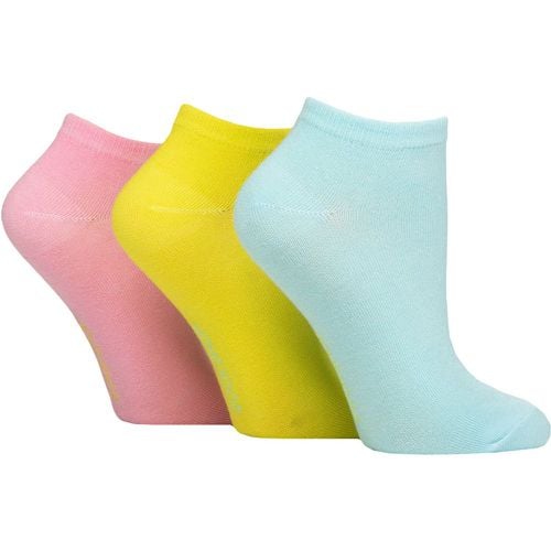 Women's 3 Pair Patterned, Striped, Plain, Ribbed and Mesh Bamboo Trainer Socks Lime Refresher Plain 4-8 - SockShop - Modalova