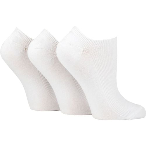 Women's 3 Pair Striped, Plain, Ribbed and Mesh Bamboo Trainer Socks Ribbed 4-8 Ladies - SockShop - Modalova