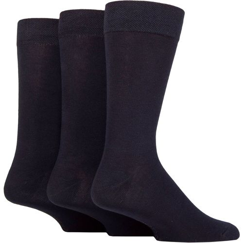 Men's 3 Pair Plain, Patterned, Striped and Heel & Toe Bamboo Socks Plain Navy 7-11 Mens - SockShop - Modalova