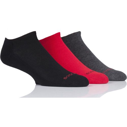 Pair Black / Grey / Red Bamboo Cushioned Trainer Socks Men's 7-11 Mens - SockShop - Modalova