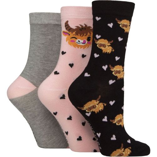 Women's 3 Pair SOCKSHOP Novelty Bamboo Socks Highland Cow 4-8 - Lazy Panda - Modalova