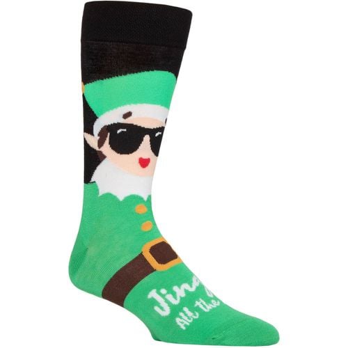 Mens and Women's SOCKSHOP 1 Pair Bamboo Fun & Novelty Socks Jingle All The Way Elf 7-11 Mens - Lazy Panda - Modalova