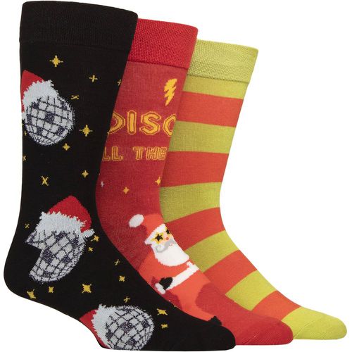 Mens 3 Pair SOCKSHOP Christmas Bamboo Socks Disco All The Way 7-11 Mens - Lazy Panda - Modalova