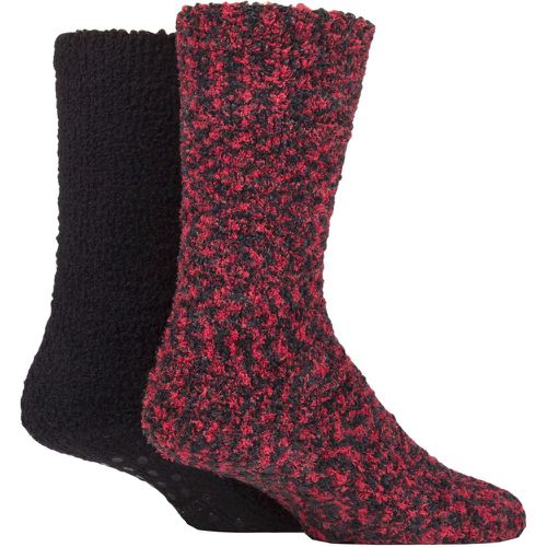 Men's 2 Pair Cosy Slipper Socks with Grip / Red 7-11 Mens - SockShop - Modalova
