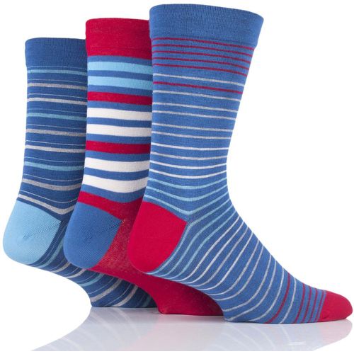 Pair Alpine Stripe Comfort Cuff Gentle Bamboo Striped and Plain Socks with Smooth Toe Seams Men's 12-14 Mens - SockShop - Modalova