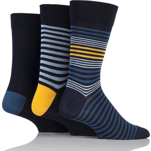 Pair Cosmic / Dark Amethyst Comfort Cuff Gentle Bamboo Striped and Plain Socks with Smooth Toe Seams Men's 7-11 Mens - SockShop - Modalova