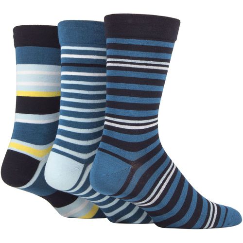 Mens 3 Pair Comfort Cuff Gentle Bamboo Striped Socks with Smooth Toe Seams Dream 7-11 - SockShop - Modalova