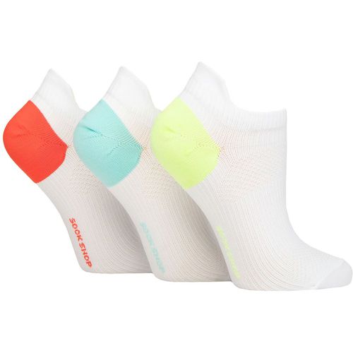 Women's 3 Pair Poly Sports No Show Socks / Aqua / Mandarin 4-8 - SockShop - Modalova