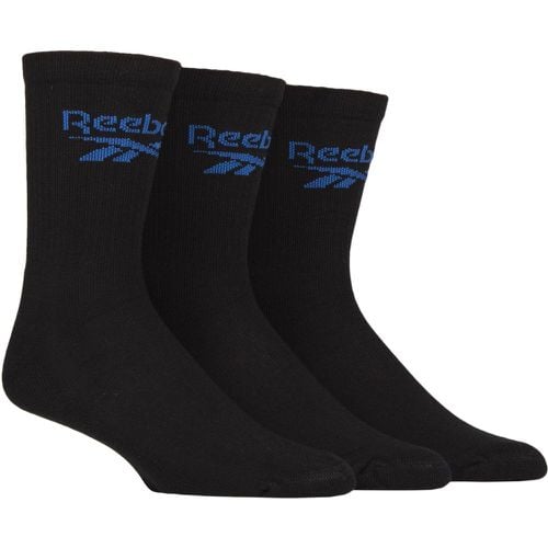 Mens and Women's 3 Pair Foundation Cotton Crew Socks 2.5-3.5 UK - Reebok - Modalova