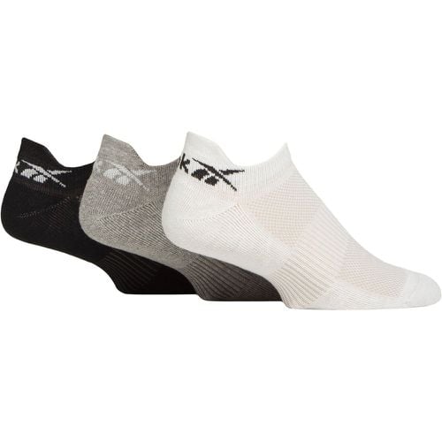 Mens and Women's 3 Pair Essentials Cotton Trainer Socks White / Grey / Black 6.5-8 UK - Reebok - Modalova