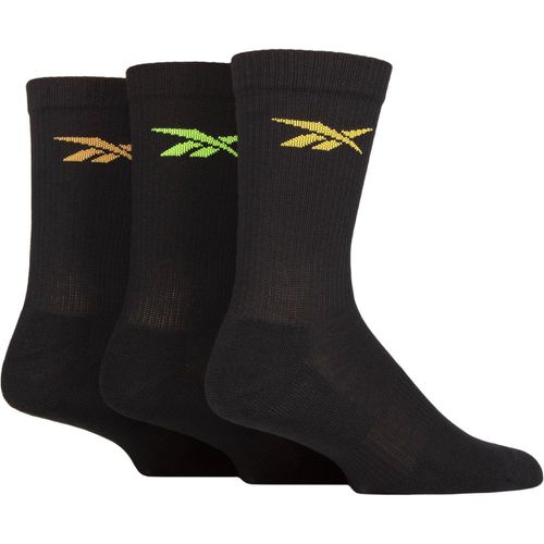 Mens and Ladies 3 Pair Essentials Cotton Crew Socks with Arch Support 8.5-10 UK - Reebok - Modalova