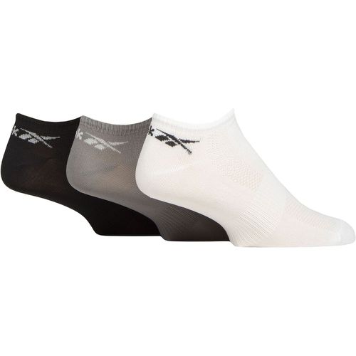 Mens and Ladies 3 Pair Essentials Recycled Trainer Socks White / Grey / Black 4.5-6 UK - Reebok - Modalova