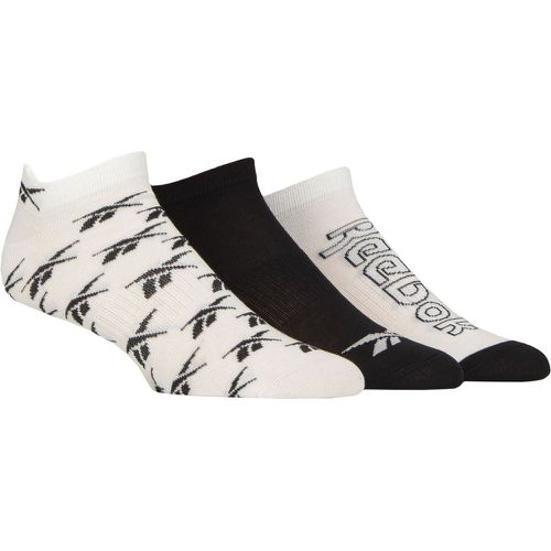 Mens and Ladies 3 Pair Essentials Cotton Trainer Socks with Arch Support / Black / 6.5-8 UK - Reebok - Modalova