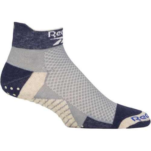 Mens and Ladies 1 Pair Technical Cotton Ankle Technical Yoga Socks Navy / Grey 8.5-10 UK - Reebok - Modalova