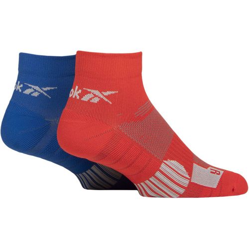 Mens and Ladies 2 Pair Technical Recycled Ankle Technical Cycling Socks Red / Blue 2.5-3.5 UK - Reebok - Modalova