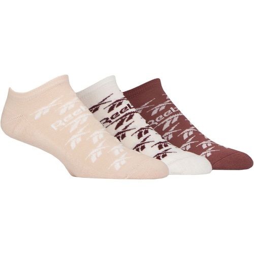 Mens and Ladies 3 Pair Essentials Cotton Trainer Socks Sand / White / Brown 4.5-6 UK - Reebok - Modalova