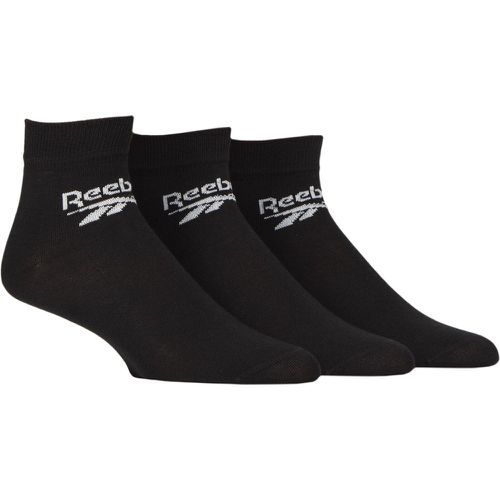 Mens and Ladies 3 Pair Core Cotton Ankle Socks 2.5-3.5 UK - Reebok - Modalova