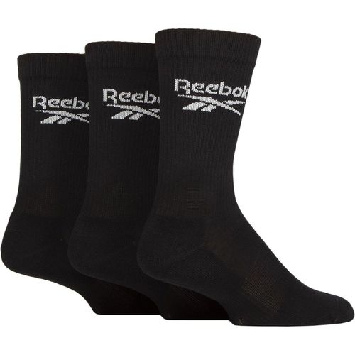 Mens and Ladies 3 Pair Core Ribbed Cotton Crew Socks 4.5-6 UK - Reebok - Modalova