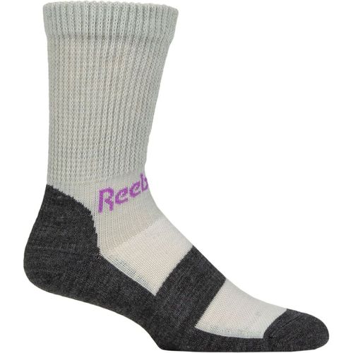 Mens and Women's 1 Pair Technical Wool Rich Crew Technical Trekking Socks / Black 8.5-10 UK - Reebok - Modalova