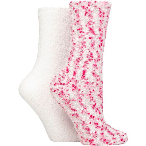 Ladies 2 Pair SOCKSHOP Popcorn Cosy Lounge Socks White / Pink 4-8 UK - Wildfeet - Modalova