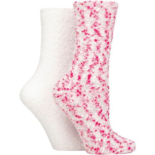 Women's 2 Pair SOCKSHOP Popcorn Cosy Lounge Socks White / Pink 4-8 UK - Wildfeet - Modalova