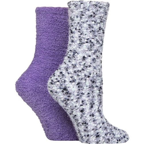 Women's 2 Pair SOCKSHOP Popcorn Cosy Lounge Socks Lilac / 4-8 - Wildfeet - Modalova