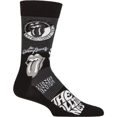Music Collection 1 Pair The Rolling Stones Cotton Socks Mono Logos One Size - SockShop - Modalova