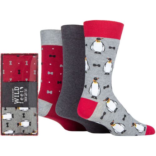Mens 3 Pair SOCKSHOP Wildfeet Christmas Gift Boxed Socks Penguin 7-11 - Wild Feet - Modalova