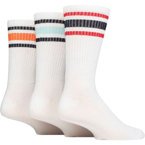 Mens 3 Pair SOCKSHOP Cotton Rich Sports Socks White Navy / Orange 7-11 - Wildfeet - Modalova