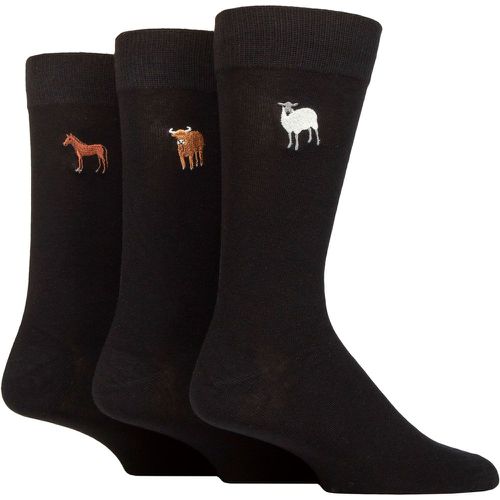Mens 3 Pair SOCKSHOP Embroidered Socks Sheep / Cow / Horse 7-11 - Wildfeet - Modalova