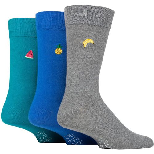 Mens 3 Pair SOCKSHOP Wildfeet Embroidered Socks Fruit 7-11 Mens - Wild Feet - Modalova