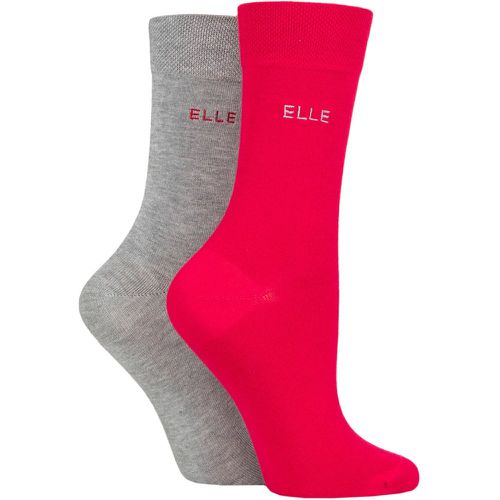 Women's 2 Pair Plain Bamboo Fibre Socks Tropical 4-8 Ladies - Elle - Modalova