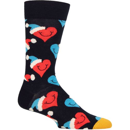 Mens and Ladies 1 Pair Santa Love Smiley Socks Multi 7.5-11.5 Unisex - Happy Socks - Modalova